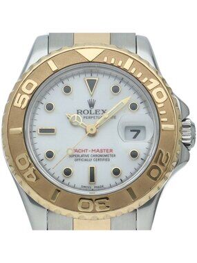 Rolex Yotoma Star Watch Box 18k Yellow Gold SS White Polished